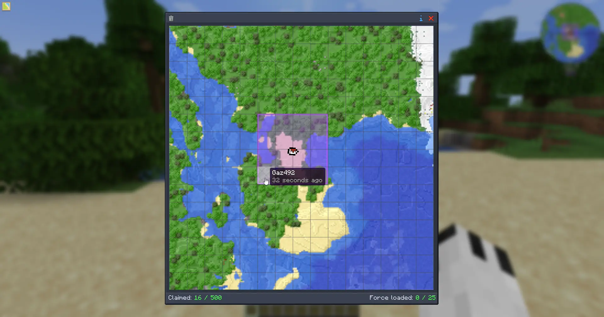 Desreclamando chunks en FTB Chunks